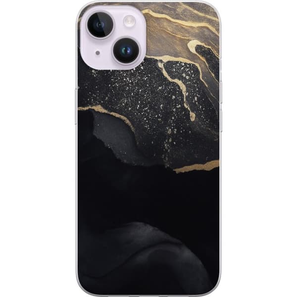 Kompatibel Mobilcover til Apple iPhone 14 Sort guld abstrakt