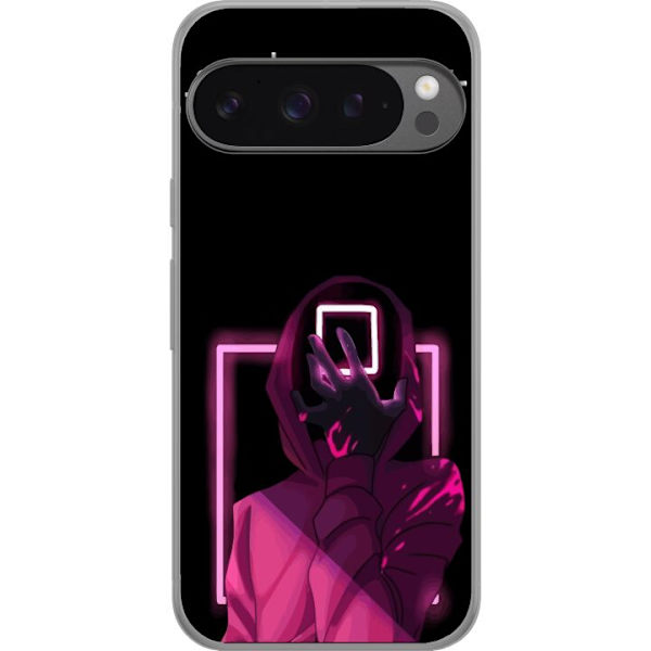 Google Pixel 9 Pro XL Läpinäkyvä kuori Squid Game Teema Suosittu Sarja Motiivi Graafinen Ikoninen Suunnittelu Aasialainen Popkulttuuri Jännitys Dr