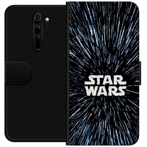 Kompatibel Tegnebogsetui til Xiaomi Redmi Note 8 Pro  Star Wars-logo med hyperspace-stjerner i ikonisk sci-fi-design sort