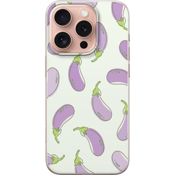 Apple iPhone 16 Pro Gennemsigtig cover Auberginemønster