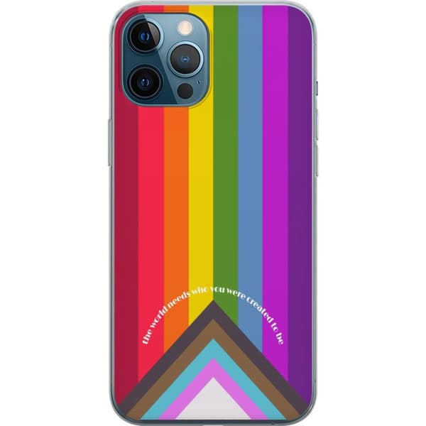 Kompatibelt Mobildeksel til Apple iPhone 12 Pro Max Fargerik Pride-regnbue med inspirerende sitater