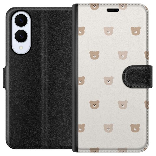 Samsung Galaxy S25 Edge Tegnebogsetui Teddybaggrund - søde teddybjørne mod en blød baggrund