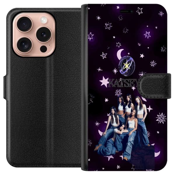 Kompatibel Tegnebogsetui til Apple iPhone 16 Pro KATSEYE lilla