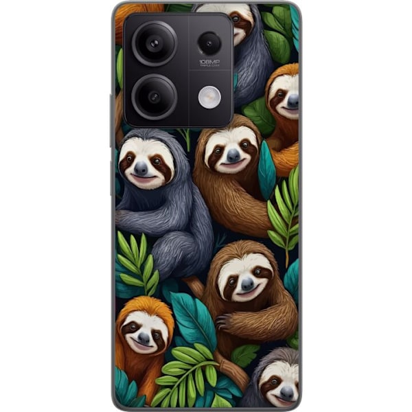 Xiaomi Redmi Note 13 Pro Läpinäkyvä kuori Sengångarstil - rentoutunut muotoilu söpöllä laiskiaalla