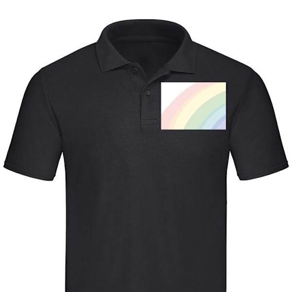 Poloshirt til Voksen | Elegant Poloshirt Regnbuen Sort Medium