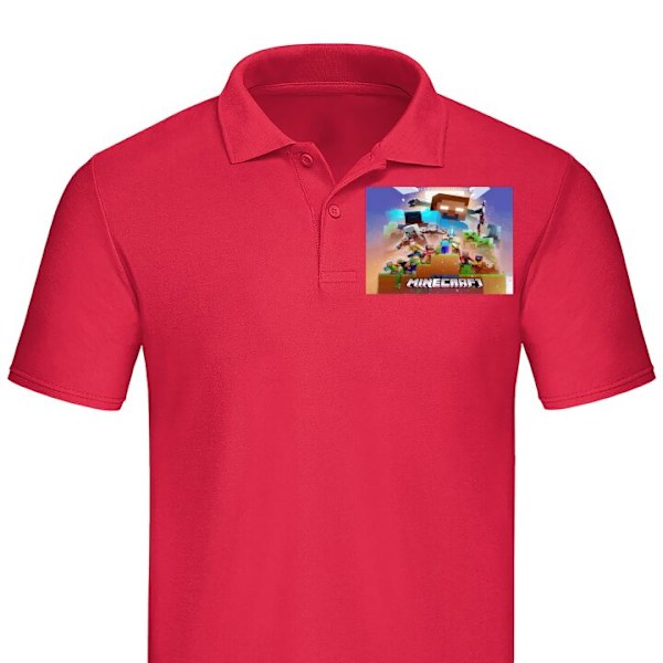 Poloshirt til Voksen | Elegant Poloshirt Minecraft Rød Lille