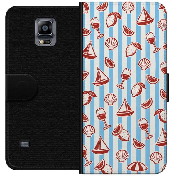 Kompatibelt Lommeboketui til Samsung Galaxy Note 4 Blå strandmiks blå