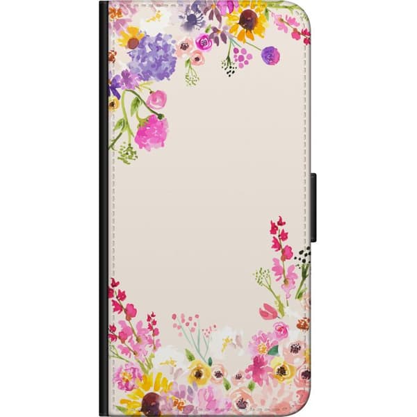 Kompatibel Tegnebogsetui til OnePlus 7T Pro Blommig akvarellram