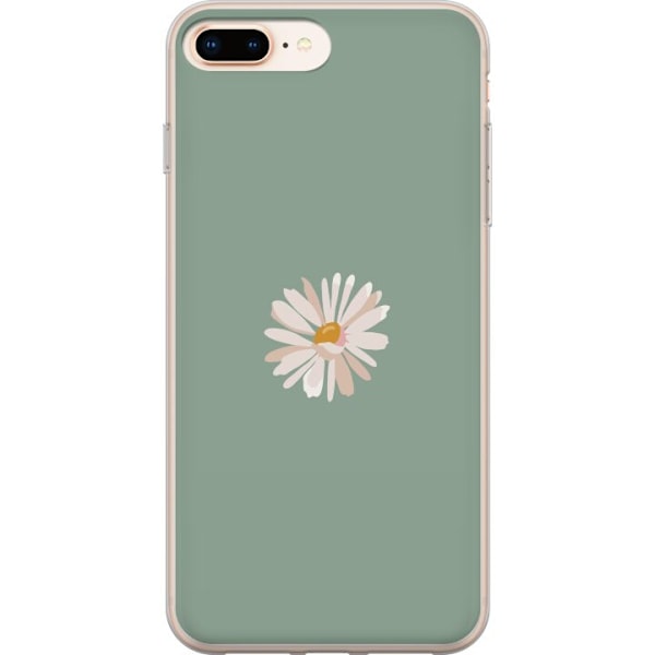 Apple iPhone 7 Plus Genomskinligt Skal Grön Minimalblomma –