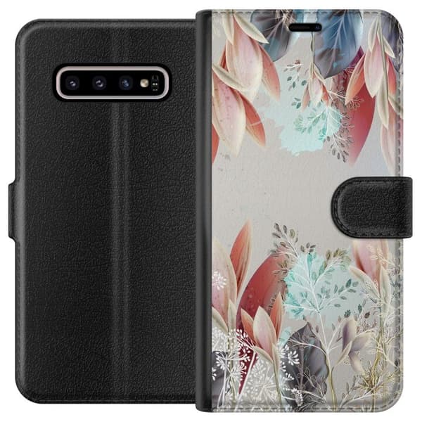 Kompatibelt Lommeboketui til Samsung Galaxy S10+ Blomster