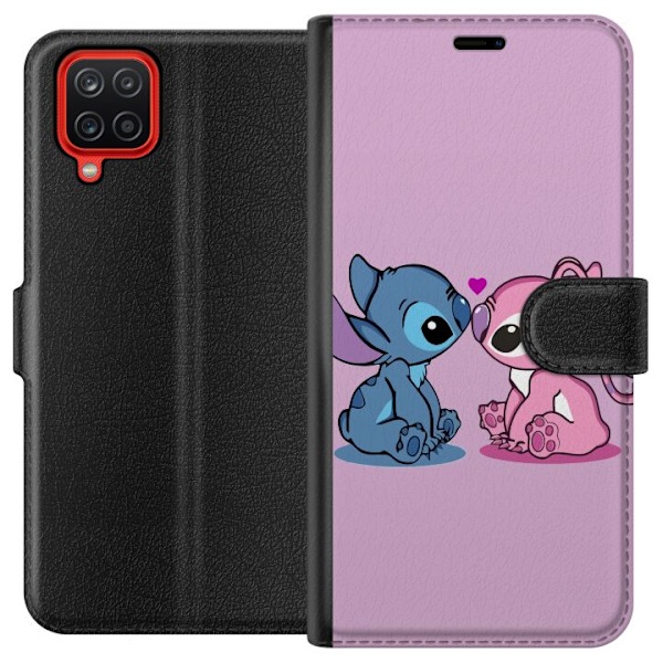 Samsung Galaxy A12 Tegnebogsetui Lilo og Stitch