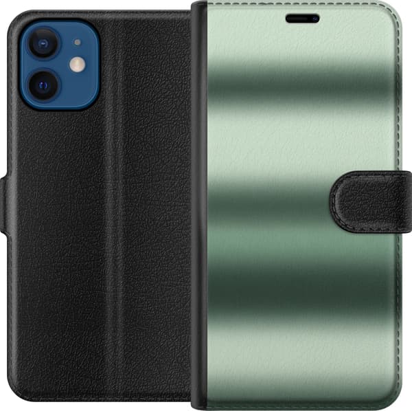Kompatibelt Plånboksfodral till Apple iPhone 12 Grön skogsgradient grön