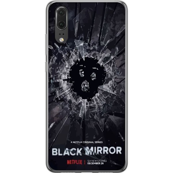 Huawei P20 Läpinäkyvä kuori Black Mirror Sci-Fi Netflix -sarja Dystopia Teknologia Cyberpunk Synkkä TV Videopeli Teema