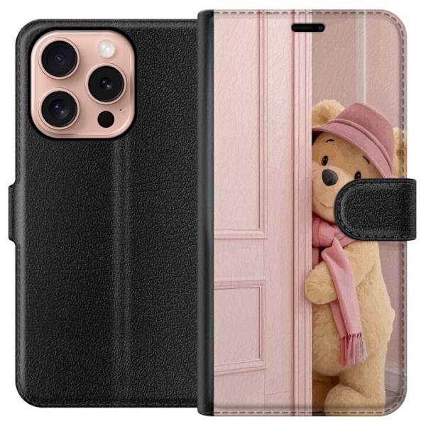 Apple iPhone 16 Pro Lompakkokotelo Nalle Puh Disney Motiivi Piirrossarja Klassinen Suosittu Lasten Motiivi Disneyhahmo Ikoninen Hahmo