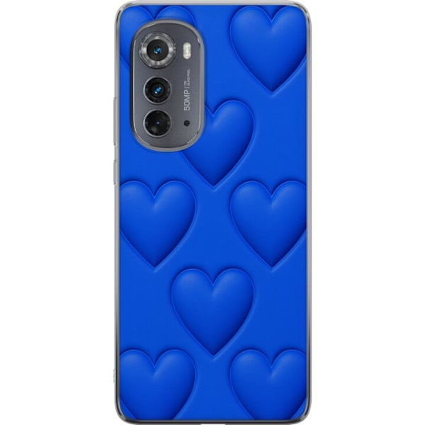Motorola Edge (2022) Genomskinligt Skal Blue Hearts
