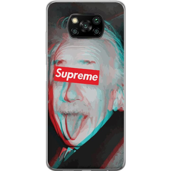 Xiaomi Poco X3 NFC Läpinäkyvä kuori Supreme Albert Einstein 3D Motiivi Katumuoti Suunnittelu Suosittu Tiede Ikoni Kaupunkitaide