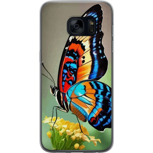 Samsung Galaxy S7 Gennemsigtig cover Sommerfugl Natur Sommer Motiv Vinger Farverig Design Populær Dekoration Grafisk Eksotisk Tema