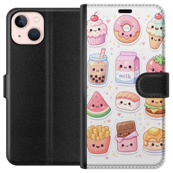 Kompatibelt Plånboksfodral till Apple iPhone 13 pixelmonster grön
