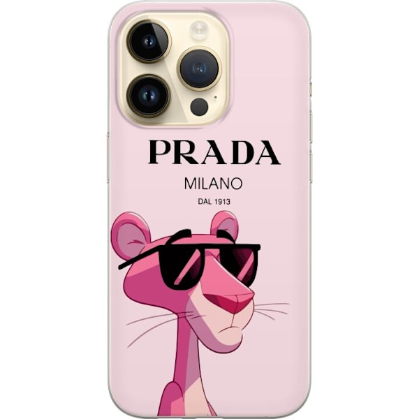 Apple iPhone 15 Pro Gennemsigtig cover Prada Lyserød Panter