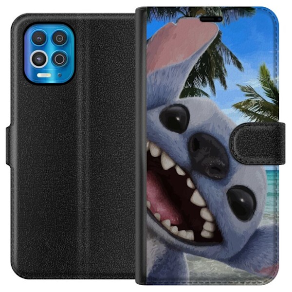 Motorola Edge S Plånboksfodral Stitch mobilskal med Palmer i söt vänskapsdesign