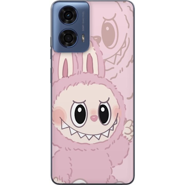 Motorola Moto G04 Gennemsigtig cover Labubu Floral Freak