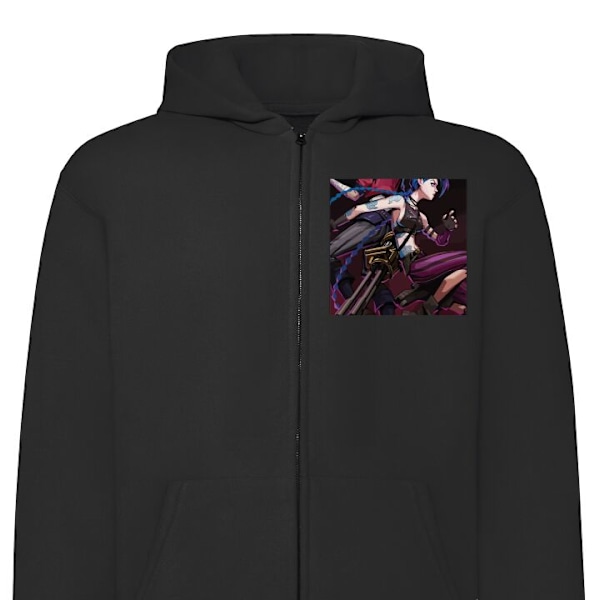 Zip-Hoodie | Huvtröja med Dragkedja för Vuxna Arcane, League svart XL