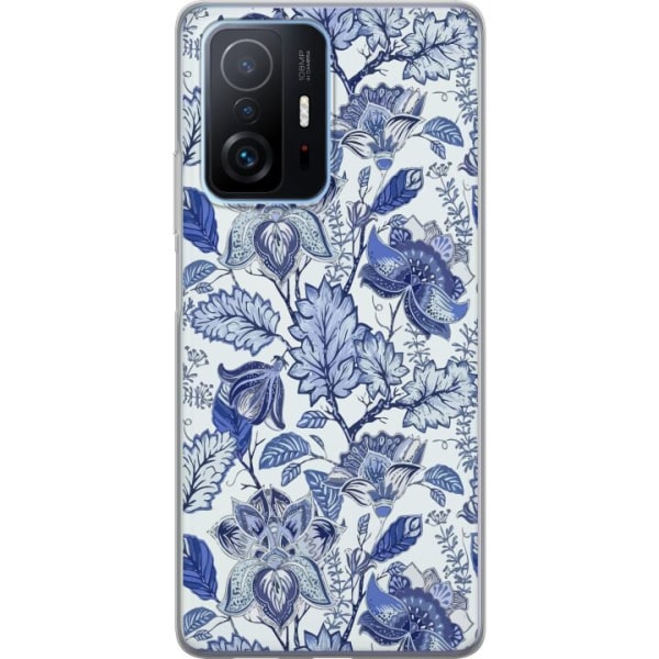 Xiaomi 11T Pro Gennemsigtig cover Blomster Blå...