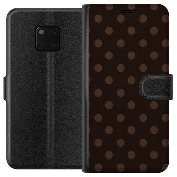 Kompatibelt Plånboksfodral till Huawei Mate 20 Pro Mocha Dots brun
