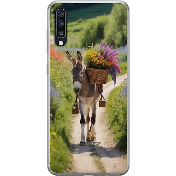 Samsung Galaxy A70 Gennemsigtig cover Æsel Dyremotiv Rolig Design Naturmotiv Populær Dekoration Humor Grafisk Dyretema Eksotisk