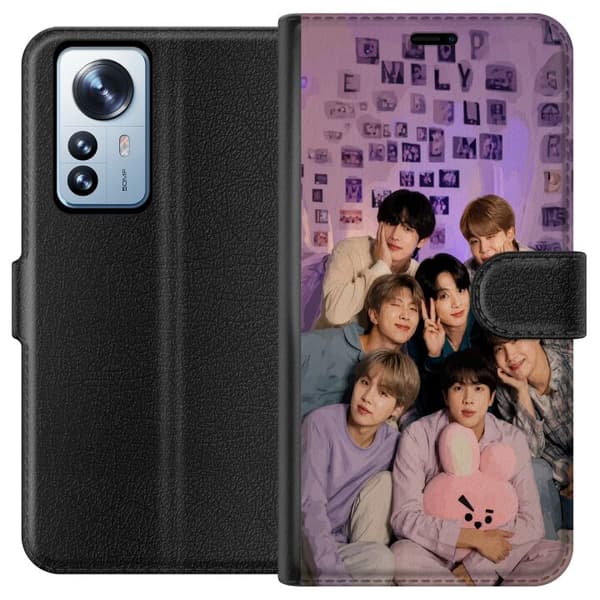 Kompatibelt Lommeboketui til Xiaomi 12 Pro BTS lila