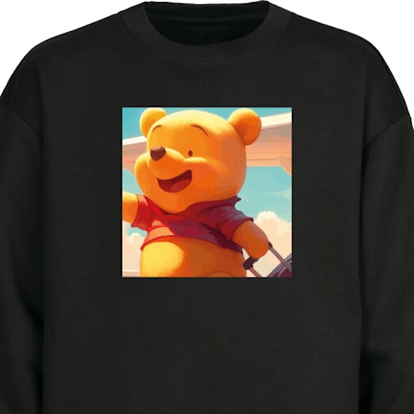 Sweatshirt för Vuxen | Klassisk Collegetröja Nalle Puh Reser svart L