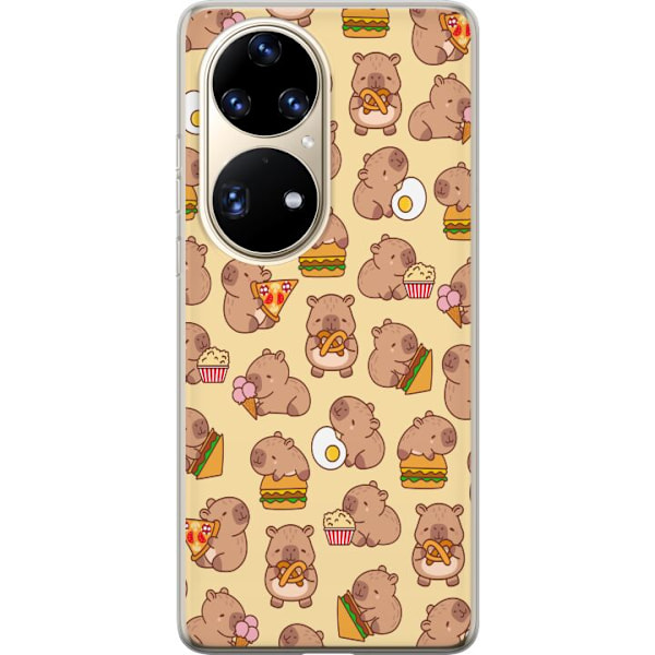 Huawei P50 Pro Läpinäkyvä kuori Kawaii capybara puhelinkotelo useilla söpöillä hahmoilla