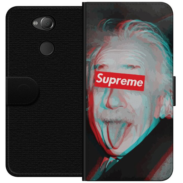 Sony Xperia XA2 Lompakkokotelo Supreme Albert Einstein 3D Motiivi Katumuoti Suunnittelu Suosittu Tiede Ikoni Kaupunkitaide