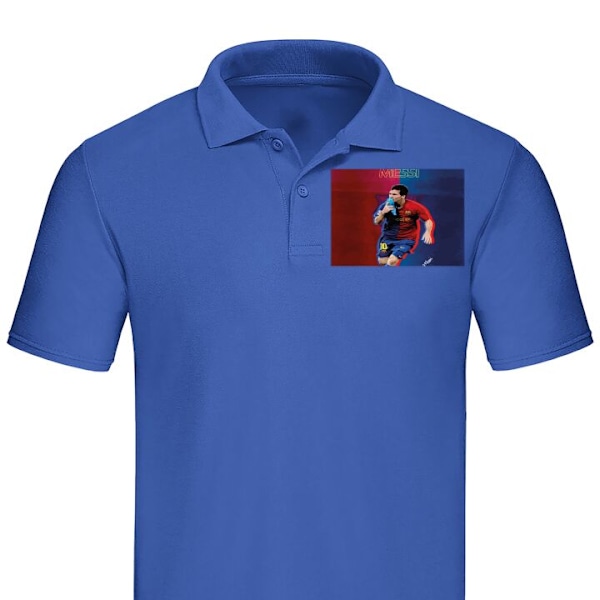 Poloshirt til Voksen | Elegant Poloshirt Messi Blå X-Large