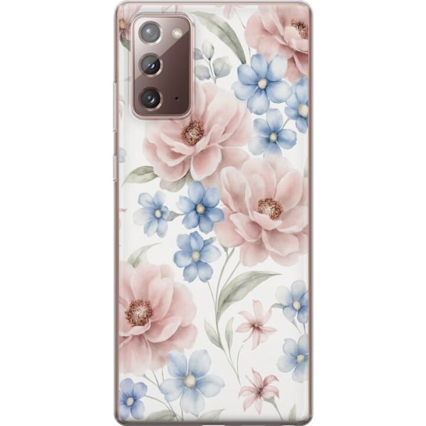 Samsung Galaxy Note20 Genomskinligt Skal Romantiska blommor