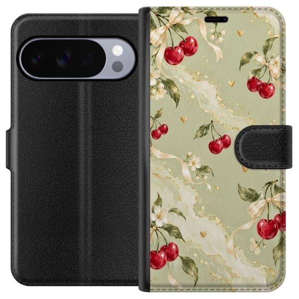 Kompatibel Tegnebogsetui til Google Pixel 10 Pro Kirsebærblomst grøn