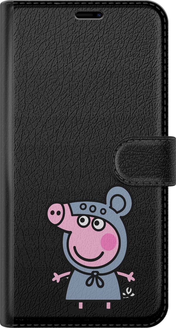 Kompatibel Tegnebogsetui til Apple iPhone 11 Musegris - Gråt motiv med tegnet gris i musekostume. grå