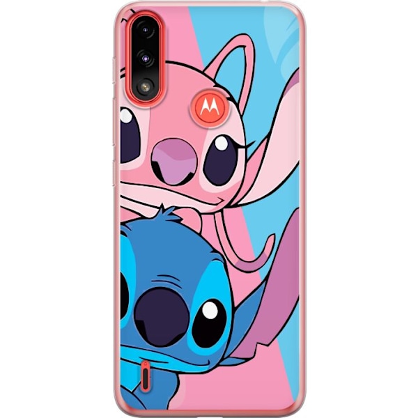 Motorola Moto E7 Power Gennemsigtig cover Stitch & Angel