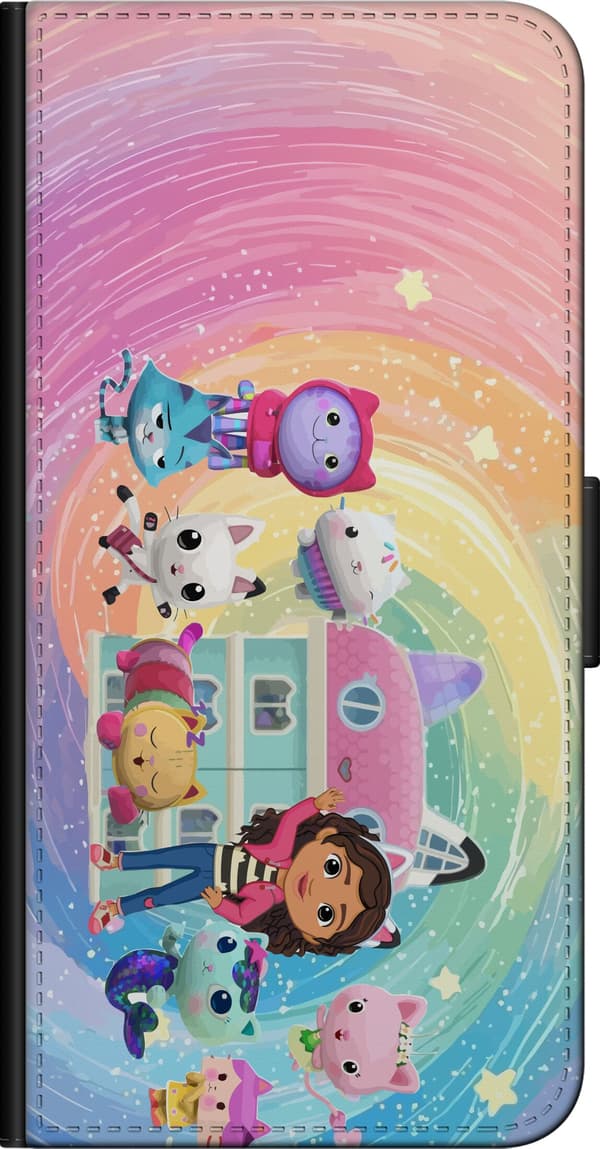 Kompatibel Tegnebogsetui til Huawei nova 8 Pro Pige med kattevenner på regnbuebaggrund