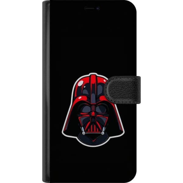 Kompatibel Tegnebogsetui til Apple iPhone 14 Rød og sort hjelm i minimalistisk science fiction-design sort