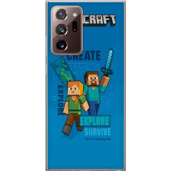 Samsung Galaxy Note20 Ultra Läpinäkyvä kuori Minecraft Luolastot