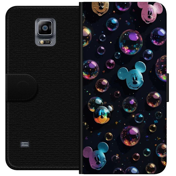 Samsung Galaxy Note 4 Plånboksfodral Musse Pigg Disney Bubblor Design Roligt Motiv Populär Disneyfigur Tecknad Serie Barnklassiker