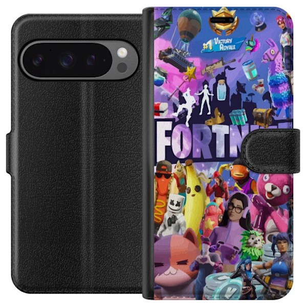 Google Pixel 9 Pro XL Tegnebogsetui Fortnite Skins Emotes Battle Royale Karakterer Gamer Gamingtema Fed Børn Unge