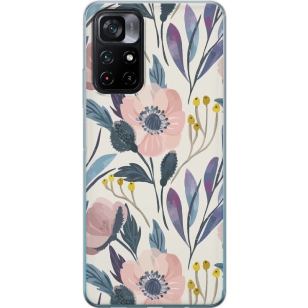 Xiaomi Poco M4 Pro 5G Gennemsigtig cover Blomsterlykke