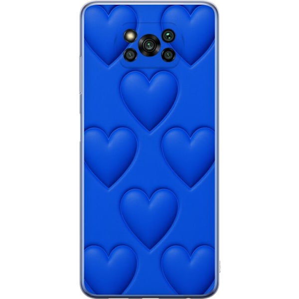 Xiaomi Poco X3 Pro Läpinäkyvä kuori Siniset Sydämet