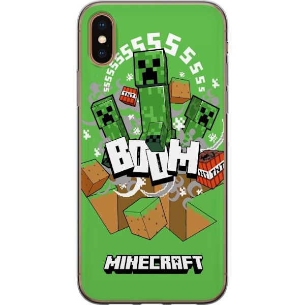 Apple iPhone XS Max Genomskinligt Skal Minecraft Boom