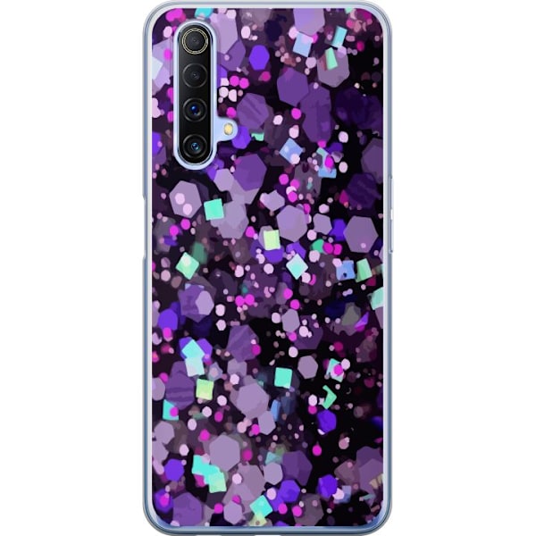 Realme X50 5G Läpinäkyvä kuori Violetti Kimalle