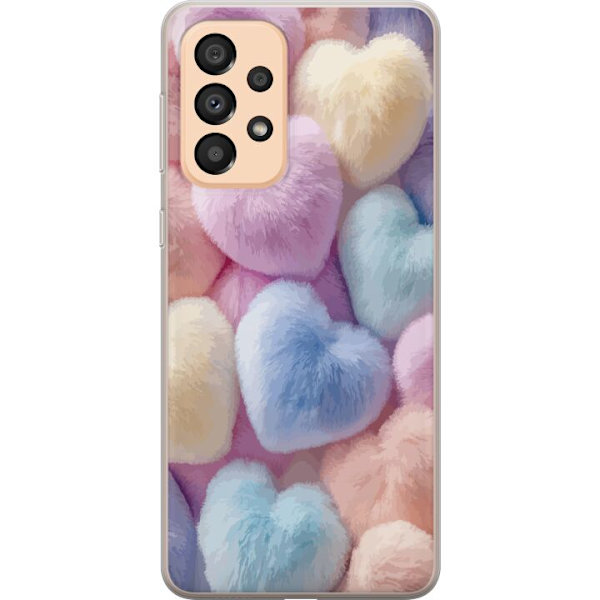 Samsung Galaxy A33 5G Genomskinligt Skal Hjärtan Kärlek Grafisk Design Romantiskt Motiv Populärt Symbol Grafiskt Mönster Dekoration