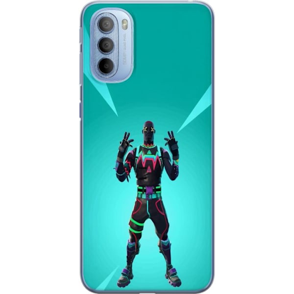 Motorola Moto G31 Gennemsigtig cover sort ridder fortnite