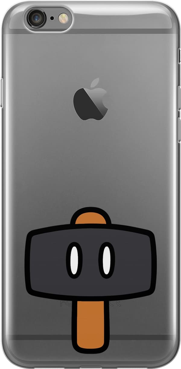 Kompatibel Mobilcover til Apple iPhone 6s Sort spillehammer - Sort motiv med sort hammer. sort